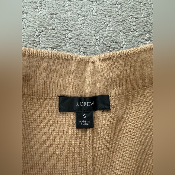 J. Crew Tan Wide-Leg Knit Sweater Travel Pants - Picture 7 of 11